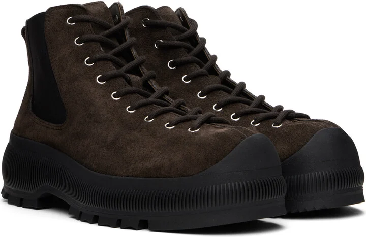 Jil Sander Brown Ankle Chelsea Boots - Image 4