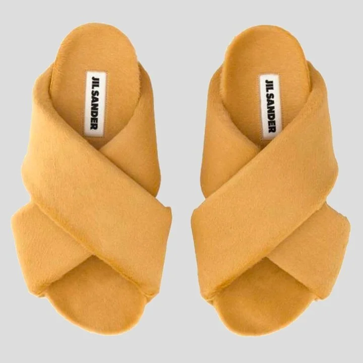 Jil Sander Brown Leather Flats - Image 2