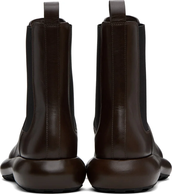 Jil Sander Brown Platform Chelsea Boots - Image 2