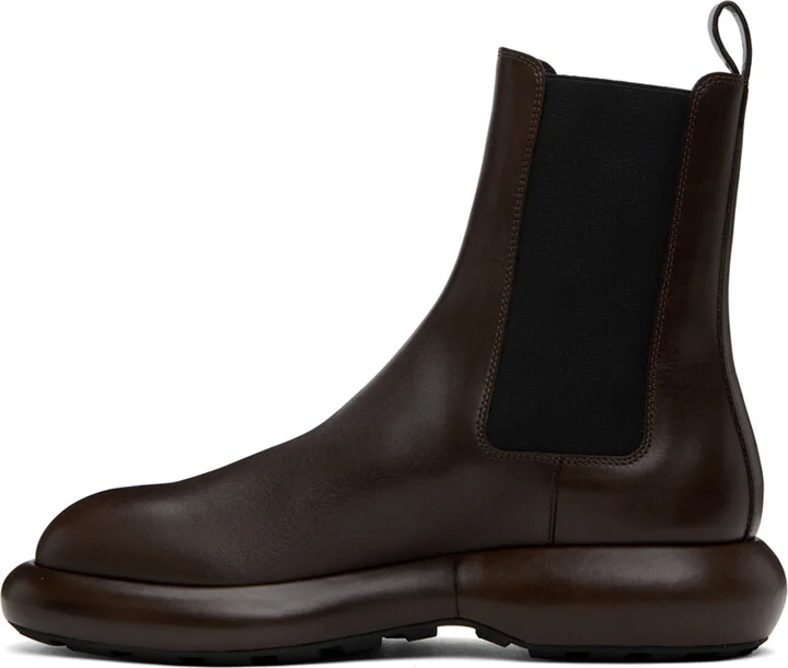 Jil Sander Brown Platform Chelsea Boots - Image 3