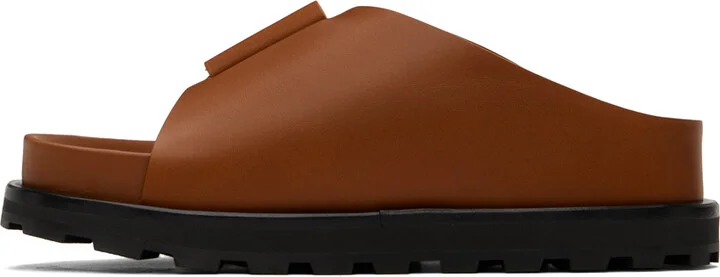 Jil Sander Brown Slip On Slides - Image 3