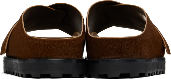 Jil Sander Brown Slip On Slides - Image 2