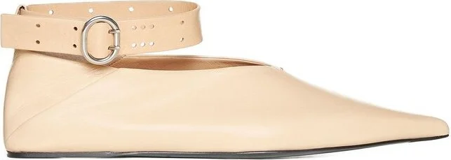 Jil Sander Buckled Ankle Pointed-Toe Flats