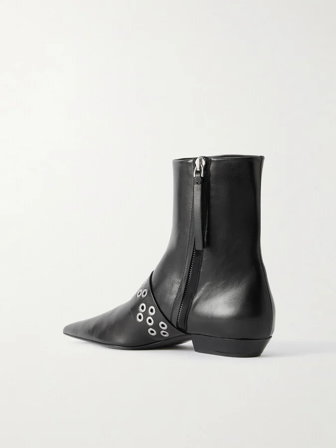 Jil Sander - Buckled Leather Ankle Boots - Black - Image 3