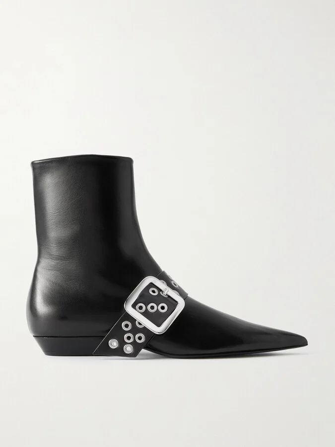 Jil Sander - Buckled Leather Ankle Boots - Black