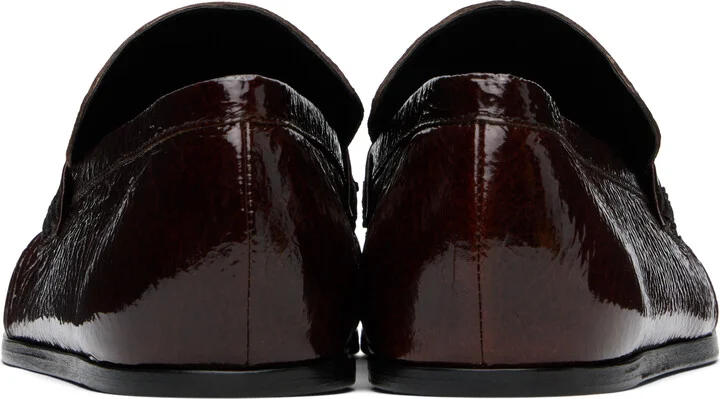 Jil Sander Burgundy Patent Leather Loafers - Image 2