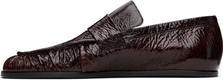 Jil Sander Burgundy Patent Leather Loafers - Image 3