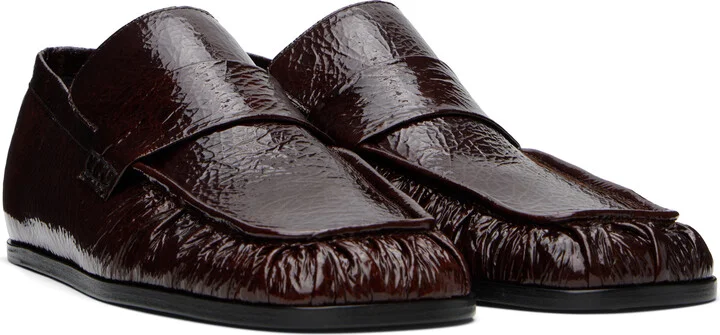 Jil Sander Burgundy Patent Leather Loafers - Image 4