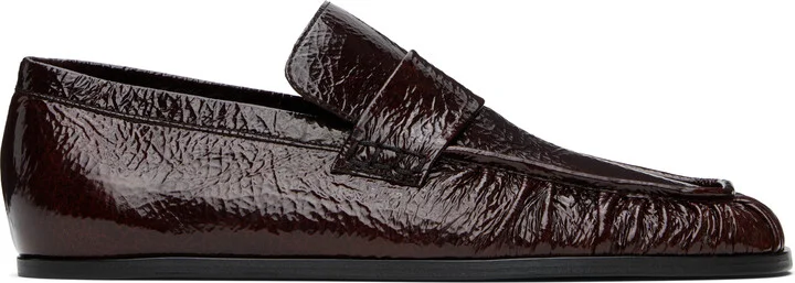 Jil Sander Burgundy Patent Leather Loafers