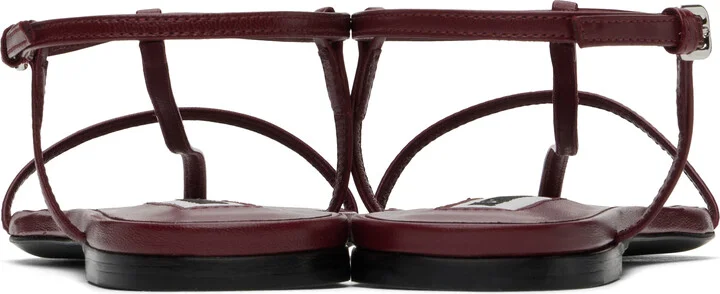 Jil Sander Burgundy Pointed Toe Sandals - Image 2