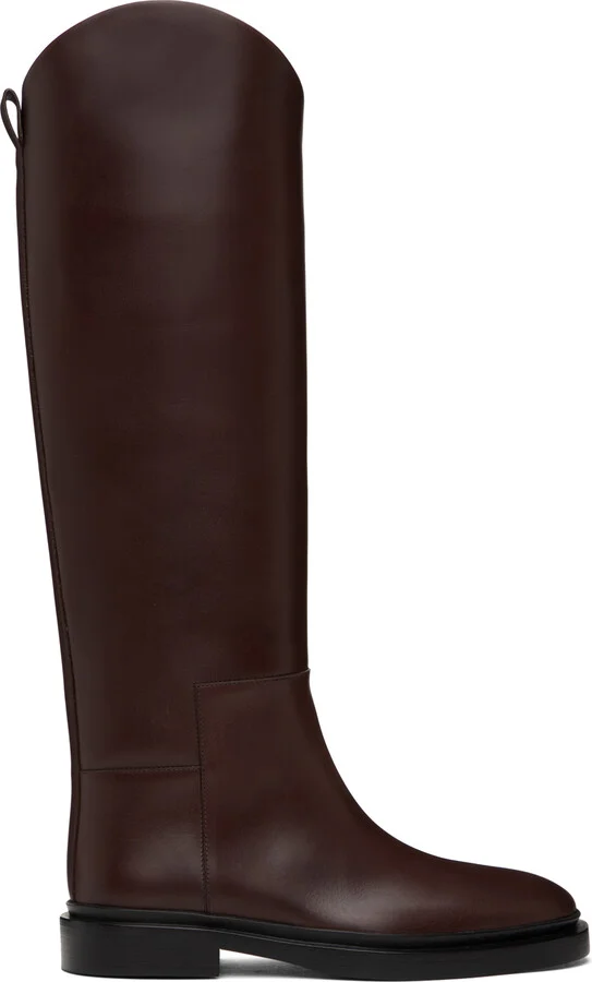 Jil Sander Burgundy Riding Tall Boots