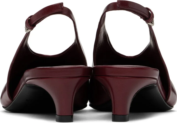 Jil Sander Burgundy Slingback Heels - Image 2