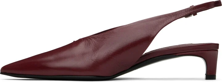 Jil Sander Burgundy Slingback Heels - Image 3