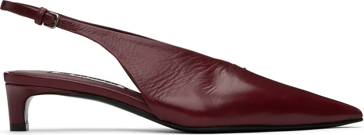 Jil Sander Burgundy Slingback Heels