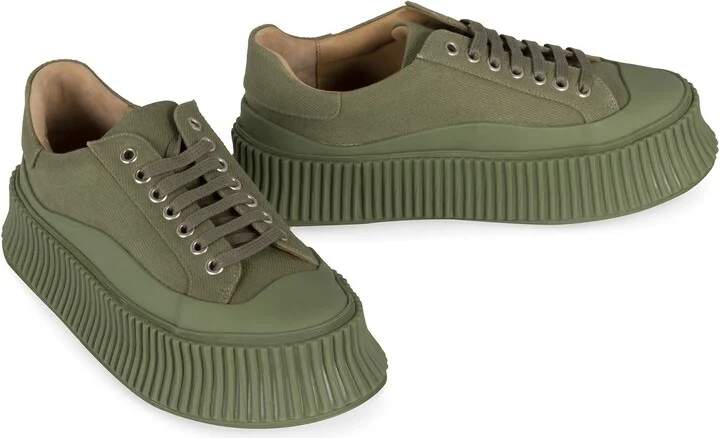 Jil Sander Canvas Platform Sneakers - Image 3