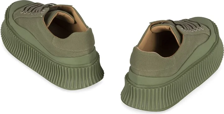 Jil Sander Canvas Platform Sneakers - Image 4