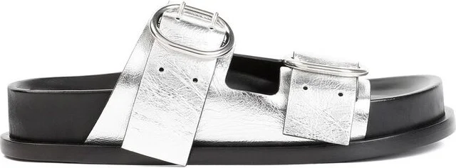 Jil Sander Double Buckled Slip-On Sandals