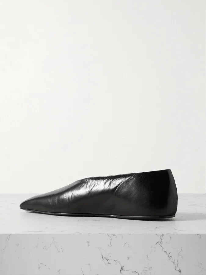 Jil Sander - Embellished Leather Ballet Flats - Black - Image 3