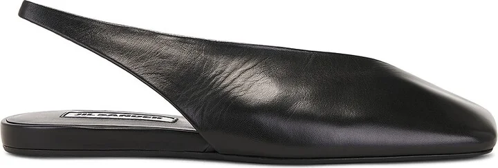 Jil Sander Folded Sling Back Flat in Black