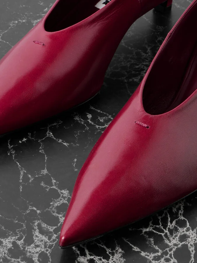 Jil Sander - Glossed-leather Pumps - Red - Image 4