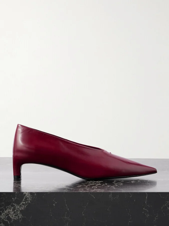 Jil Sander - Glossed-leather Pumps - Red
