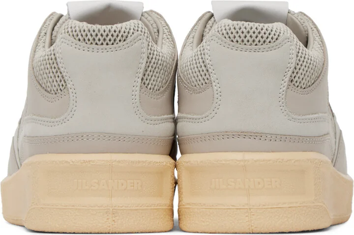 Jil Sander Gray Perforated Sneakers - Image 2
