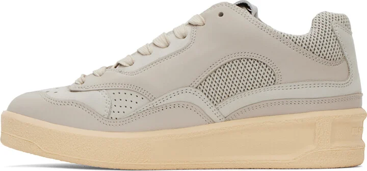 Jil Sander Gray Perforated Sneakers - Image 3
