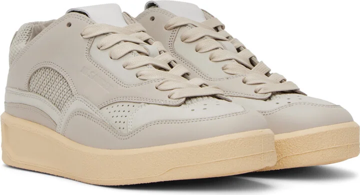 Jil Sander Gray Perforated Sneakers - Image 4