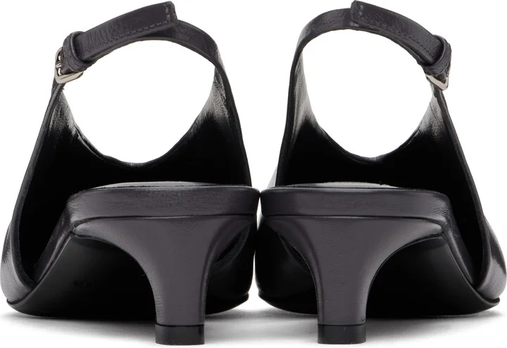 Jil Sander Gray Slingback Heels - Image 2