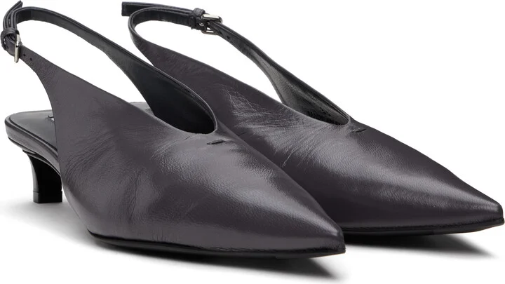 Jil Sander Gray Slingback Heels - Image 4