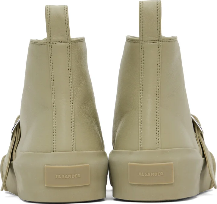 Jil Sander Green Buckle Sneakers - Image 2