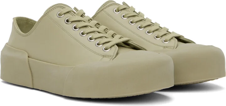 Jil Sander Green Low-Top Sneakers - Image 4