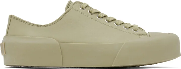 Jil Sander Green Low-Top Sneakers