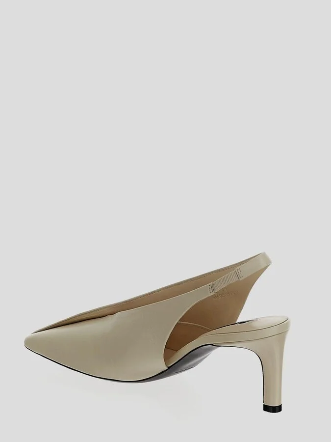 Jil Sander Ivory Leather Slingbacks - Image 3