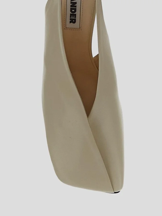 Jil Sander Ivory Leather Slingbacks - Image 4