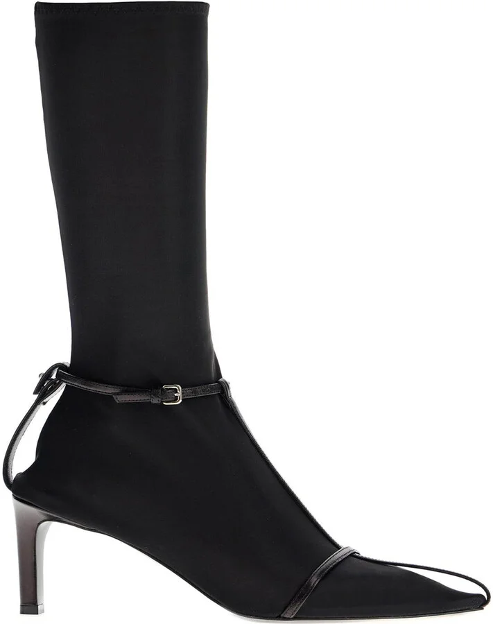 JIL SANDER leather ankle boots with buckle straps