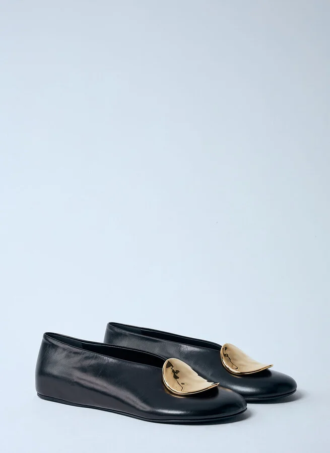 Jil Sander Leather Ballerina Pumps - Woman Flats Black Eu - 36 - Image 2