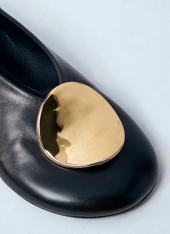 Jil Sander Leather Ballerina Pumps - Woman Flats Black Eu - 36 - Image 3