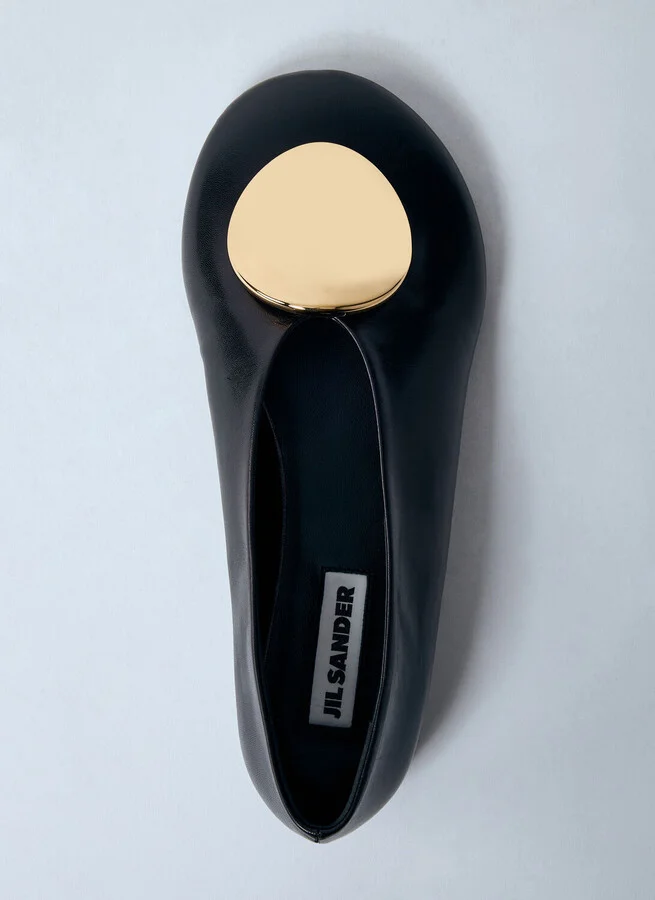 Jil Sander Leather Ballerina Pumps - Woman Flats Black Eu - 36 - Image 5