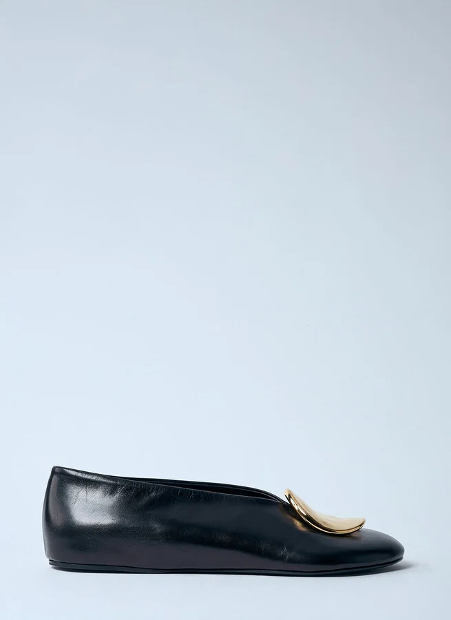 Jil Sander Leather Ballerina Pumps - Woman Flats Black Eu - 36