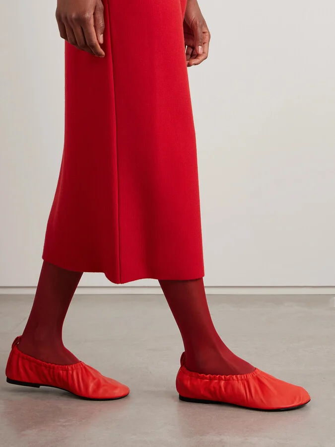 Jil Sander - Leather Ballet Flats - Red - Image 2