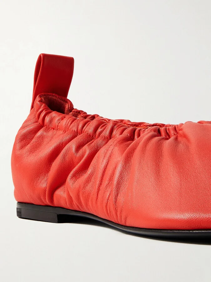 Jil Sander - Leather Ballet Flats - Red - Image 4