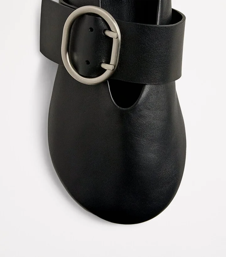 Jil Sander Leather Buckled Ballet Flats - Image 5