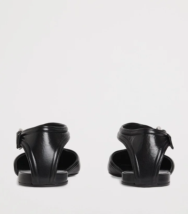 Jil Sander Leather Buckled Flats - Image 4