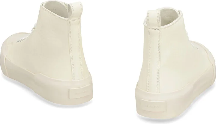 Jil Sander Leather High-Top Sneakers - Image 4