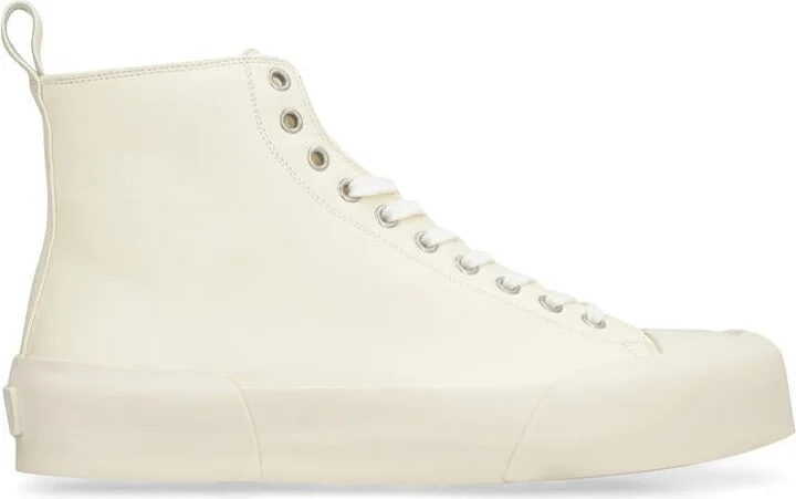 Jil Sander Leather High-Top Sneakers