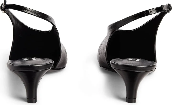Jil Sander Leather Kitten-Heel Slingbacks 35 - Image 3