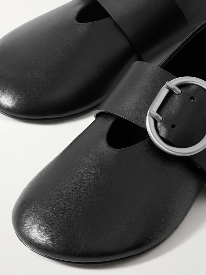Jil Sander - Leather Mary Jane Ballet Flats - Black - Image 4