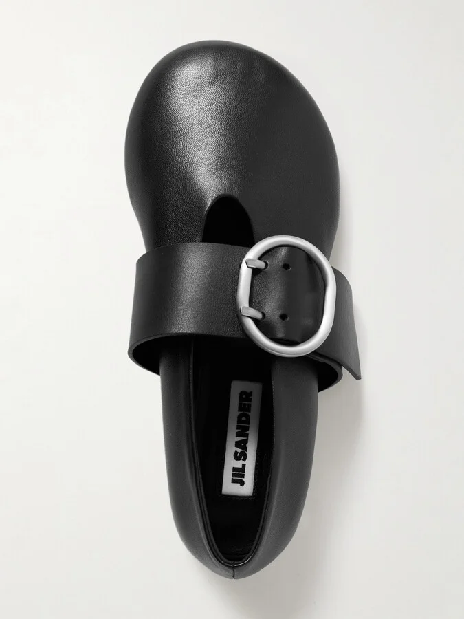 Jil Sander - Leather Mary Jane Ballet Flats - Black - Image 5