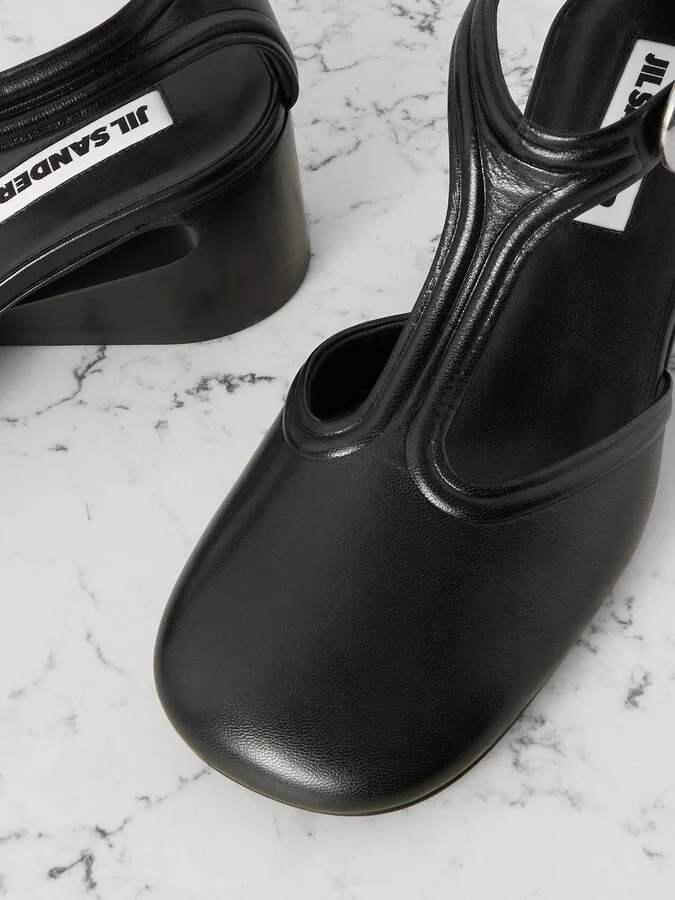 Jil Sander - Leather Mary Jane Pumps - Black - Image 4